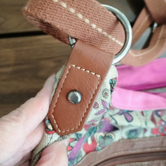 Sakroots Floral Crossbody Bag in Pink and Denim - Picture 7 of 9